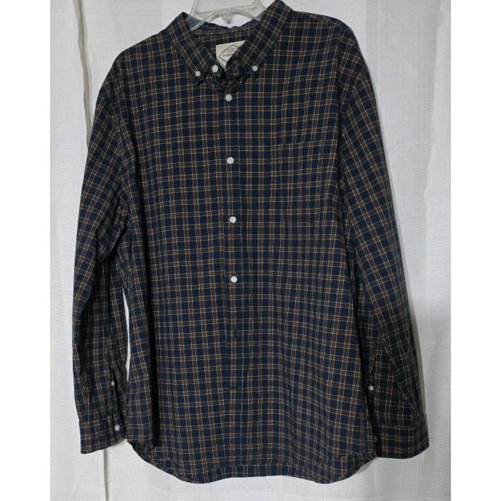 NWT St John's Bay Men's‎ Plaid Button Dress Shirt Long Sleeve Blue Green Sz 2XL